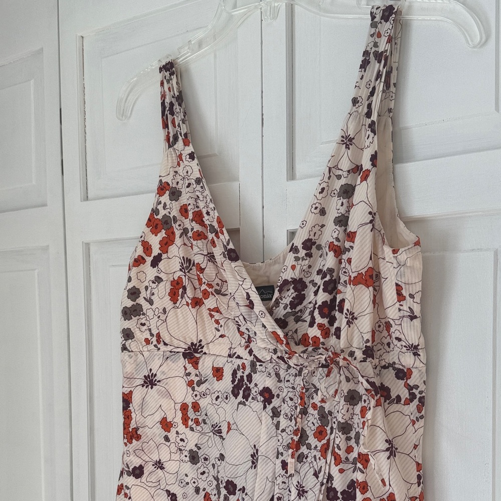 Patagonia Floral Sleeveless Faux Wrap Beachy Dress Sz 10 - Picture 2 of 5